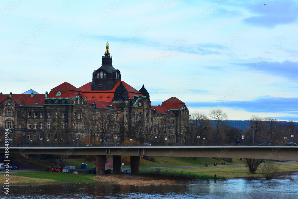 Fototapeta premium Dresden, old town, view to the river. Germany