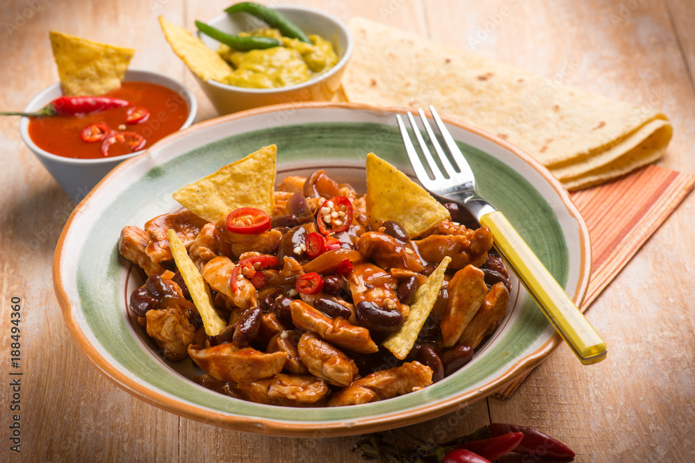 mexican chili, selective focus