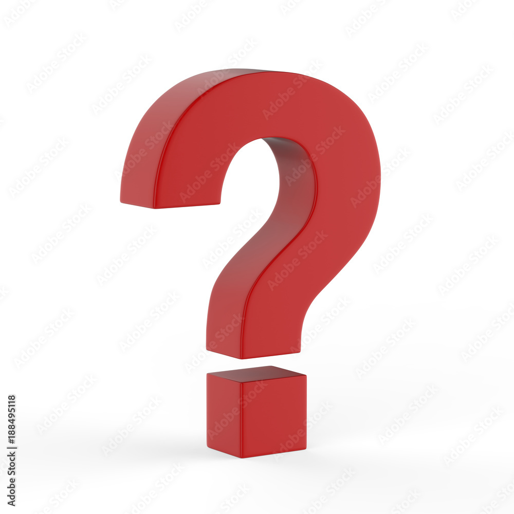 Question mark symbol on isolated white background, 3d illustration Question mark symbol on isolated white background, 3d illustration