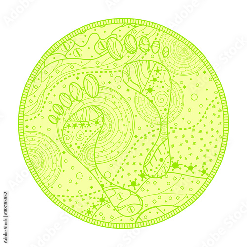 Intricate line background. Hand drawn patterned circle. Design for spiritual relaxation for adults. Illustration. Art creation	