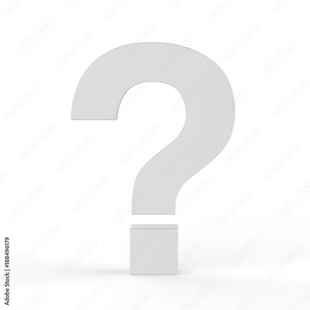 Question mark symbol on isolated white background, 3d illustration Question mark symbol on isolated white background, 3d illustration