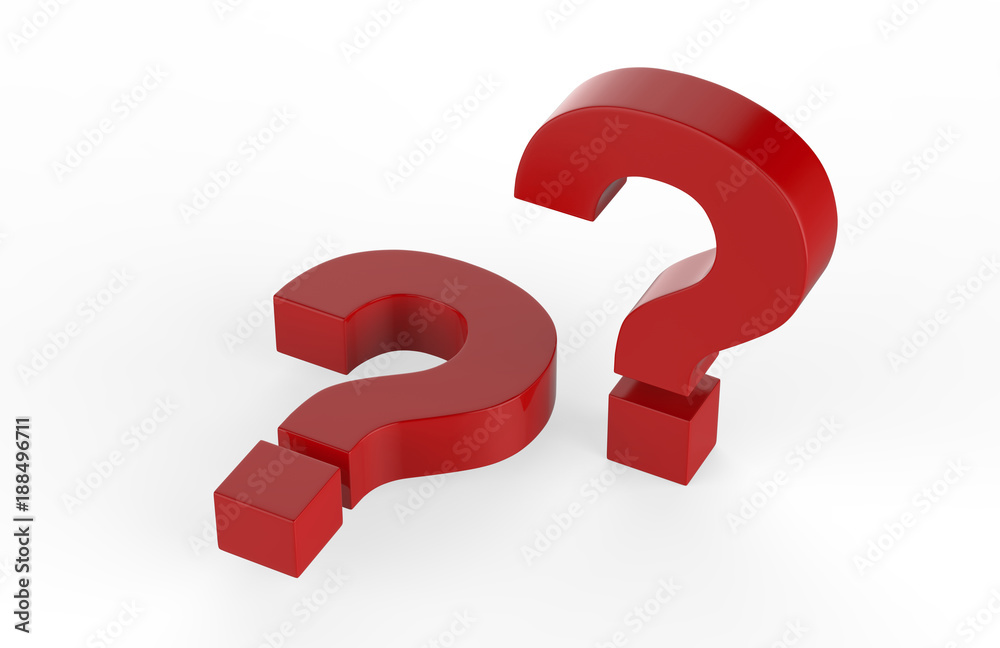 Question mark symbol on isolated white background, 3d illustration Question mark symbol on isolated white background, 3d illustration