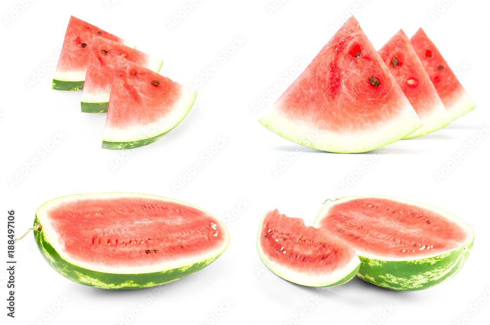 Set of Arbuz on a white background clipping path Set of Arbuz on a white background clipping path