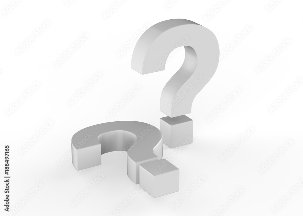 Question mark symbol on isolated white background, 3d illustration Question mark symbol on isolated white background, 3d illustration