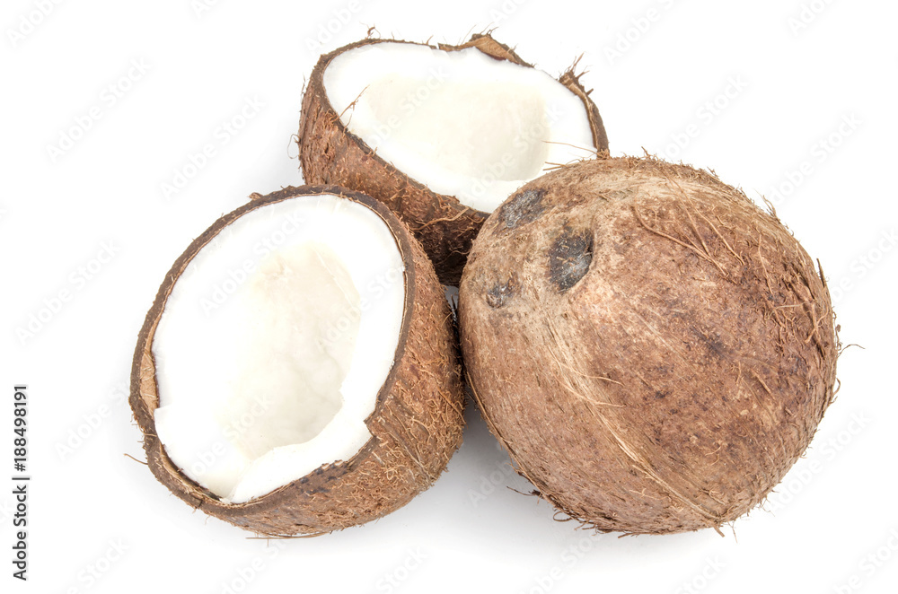 Coconut on a isolated white background