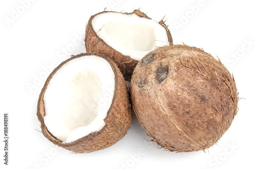Coconut on a isolated white background