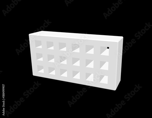 Perforated brick. Isolated ...
