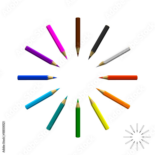 Color pencils. Isolated on ...