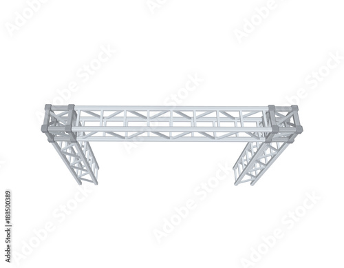 Truss construction. Isolated on white background. 3D Vector illustration.