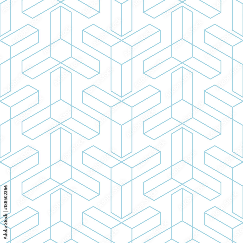 White and blue geometric seamless pattern