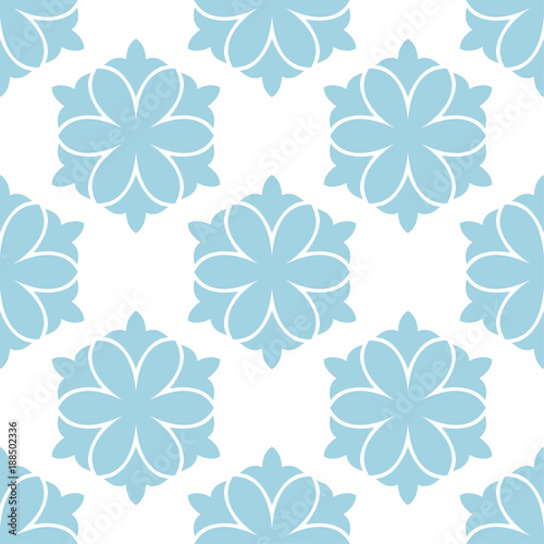 Light blue and white floral seamless pattern