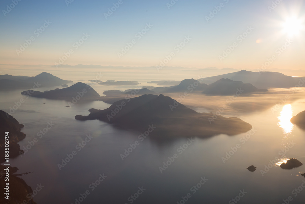 Aerial landscape view of Howe Sound