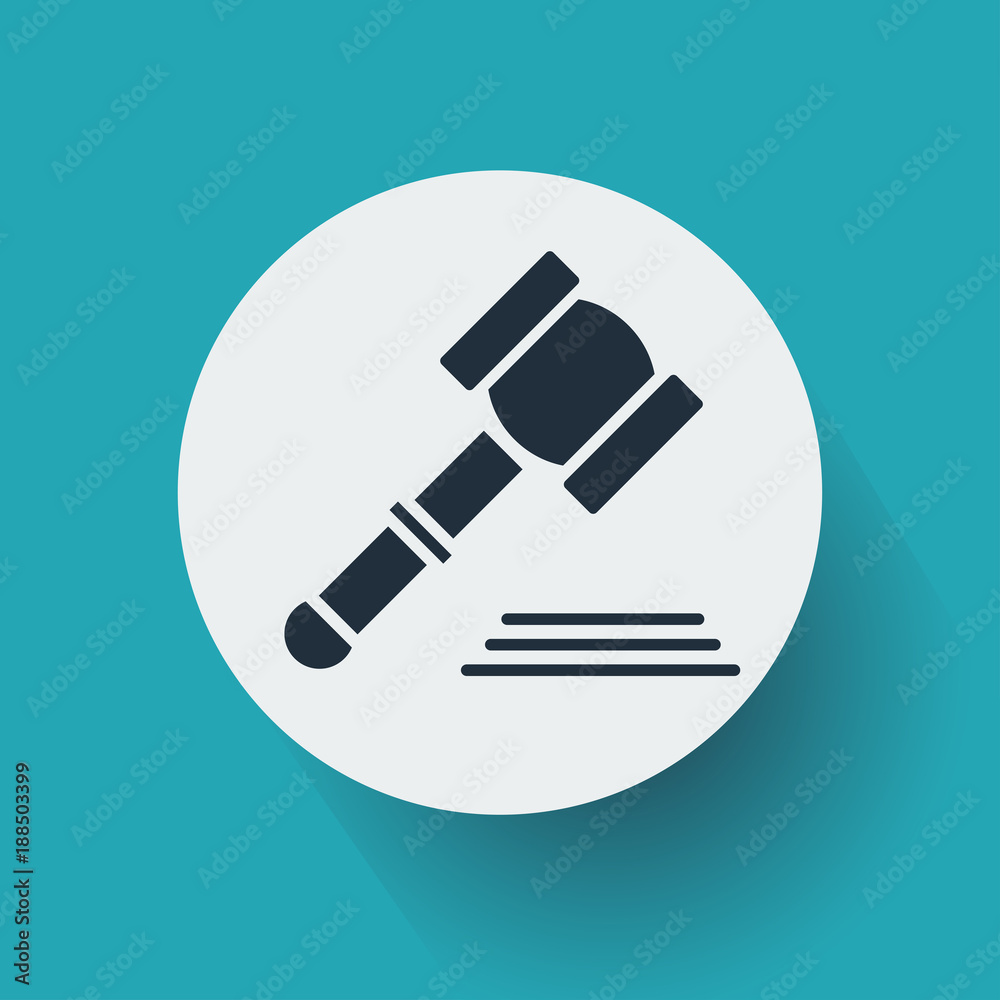 Flat Design Gavel Icon. Vector, illustration eps10 Flat Design Gavel Icon. Vector, illustration eps10