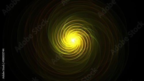 Abstract swirling light against black background.