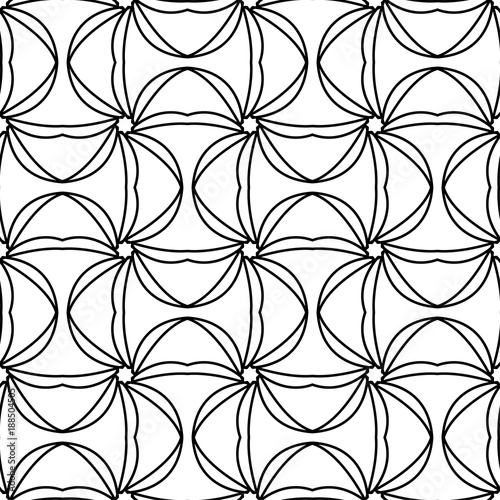 White and black geometric ornament. Seamless pattern