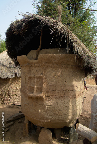 mud Storage for crops of the village of Dowayo people, at Cameroon photo