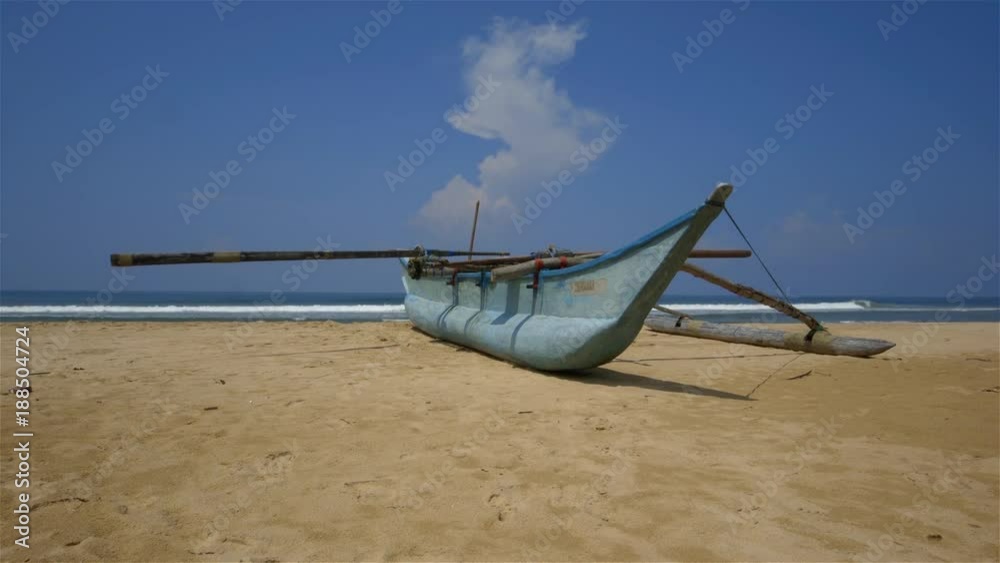 Fibreglass Fishing Boat; Bentota Beach; Bentota Beach, Sri Lanka Fibreglass Fishing Boat; Bentota Beach; Bentota Beach, Sri Lanka