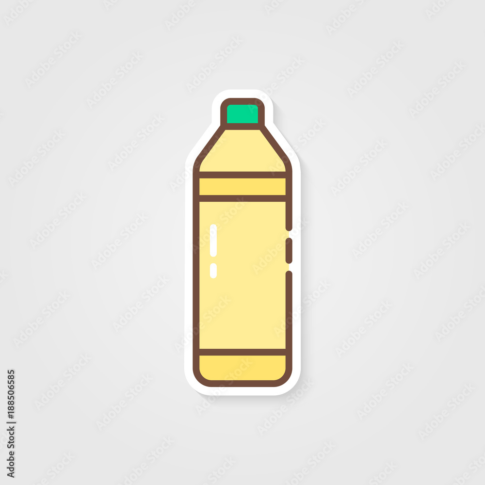 bottle with lemonade and shadow