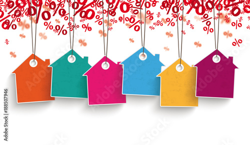 6 Colored Price Sticker House Percents