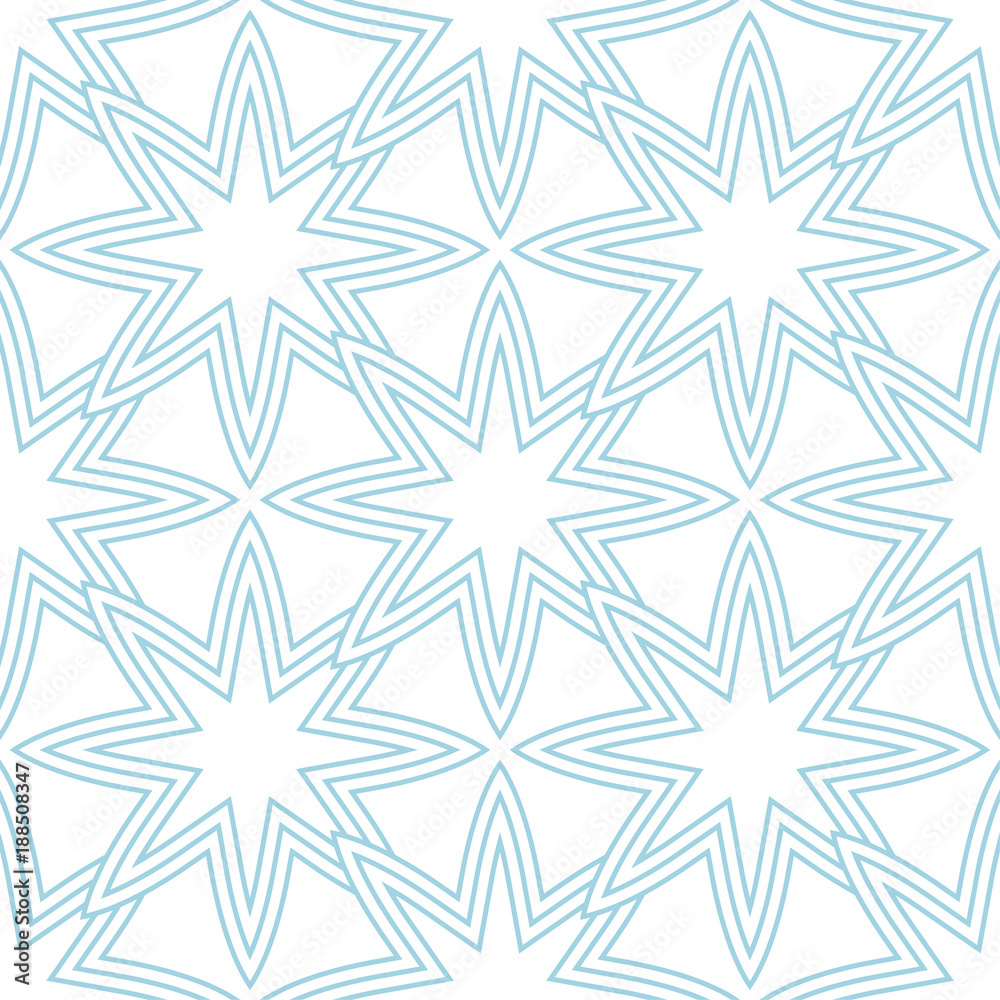 Geometric seamless pattern. Pale blue ornamental design