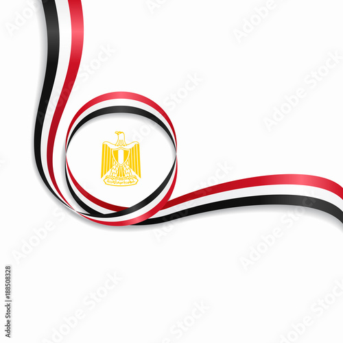 Egyptian wavy flag background. Vector illustration.