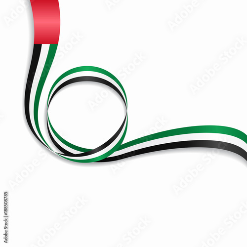 United Arab Emirates wavy flag background. Vector illustration.