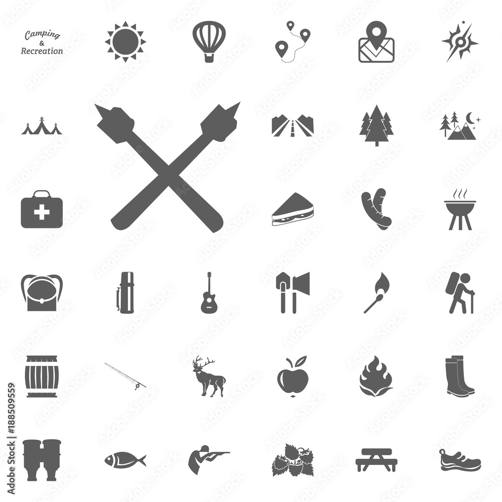 Obraz premium Marshmallow icon. Camping and outdoor recreation icons set