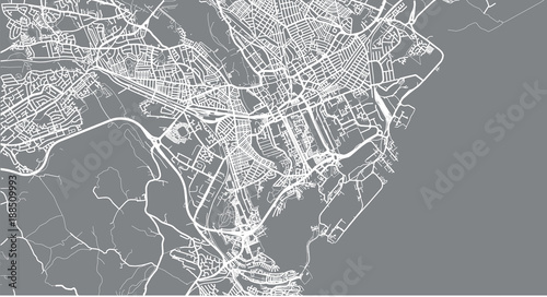 Urban vector city map of Cardiff, Wales