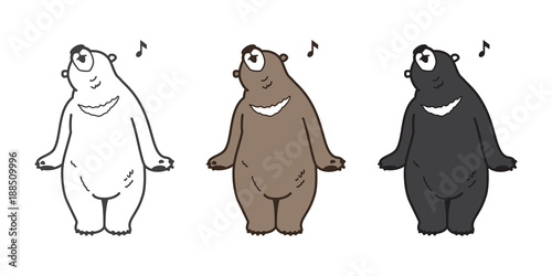 Bear Vector Polar Bear icon logo singing illustration character cartoon