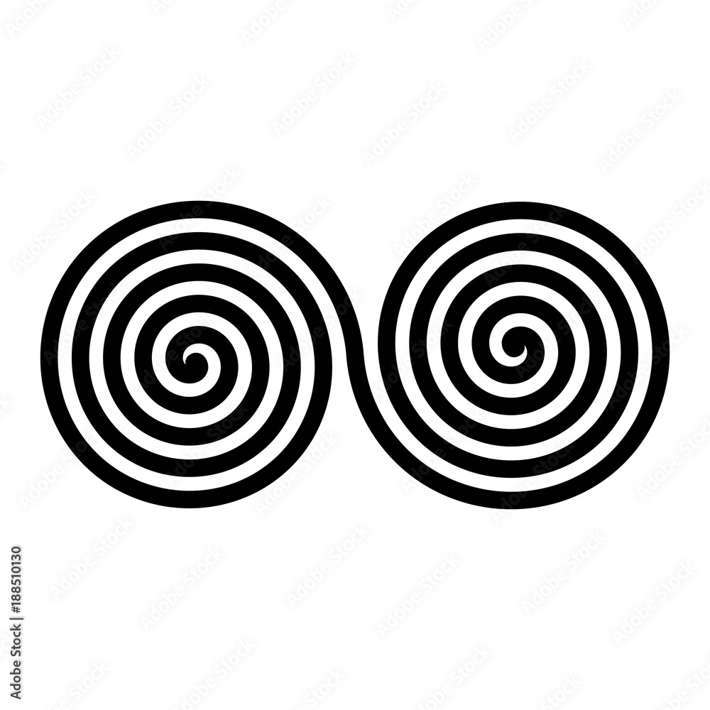 Black double spirals. Simple abstract ornamental and decorative vector symbol. Black double spirals. Simple abstract ornamental and decorative vector symbol.