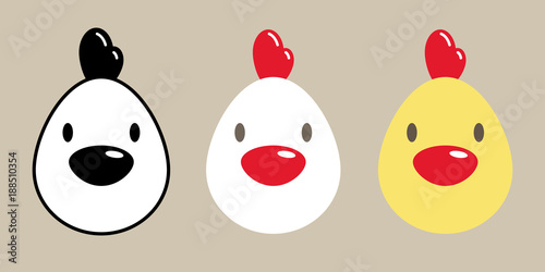 Chicken vector icon logo rooster hen egg cartoon character illustration