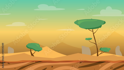 Cartoon desert game background