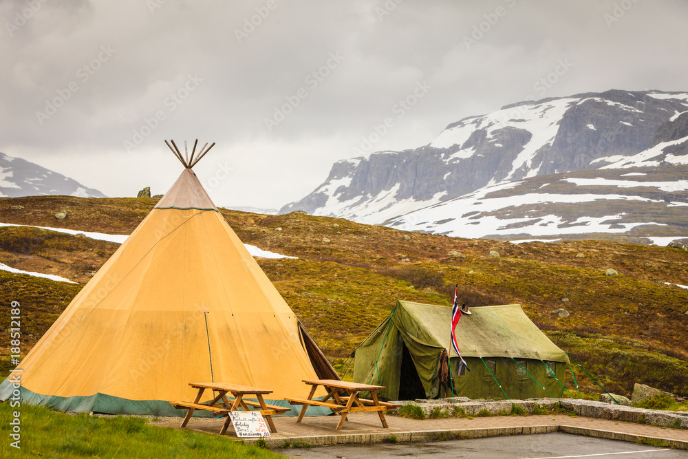 Tent in Haukeli mountains, Norway