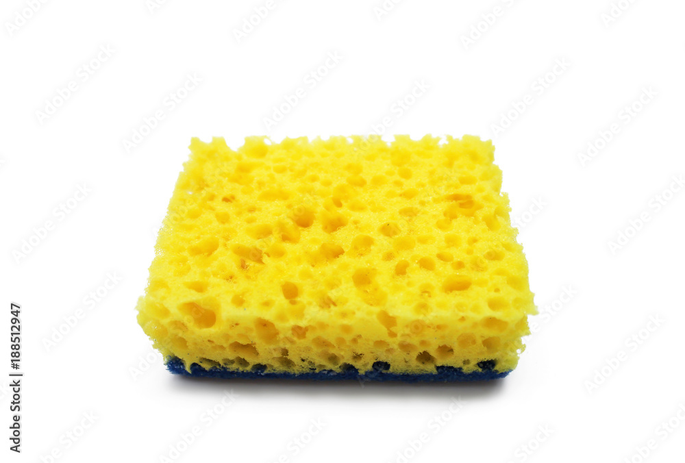Yellow sponge for washing dishes isolated on white background. Yellow sponge for washing dishes isolated on white background.