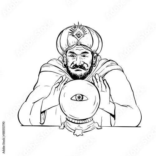 Fortune Teller Crystal Ball Drawing