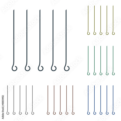 Skewers set icon