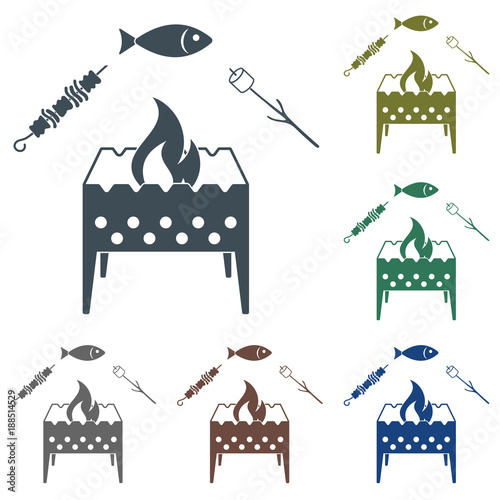 Grilled fish, zephyr and  kebab icon