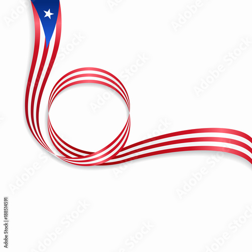Puerto Rican wavy flag background. Vector illustration.