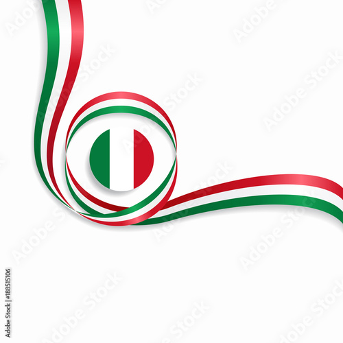 Italian wavy flag background. Vector illustration.