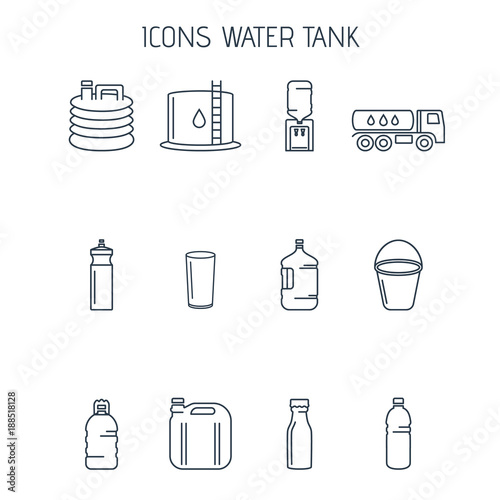 Linear icons water tanks