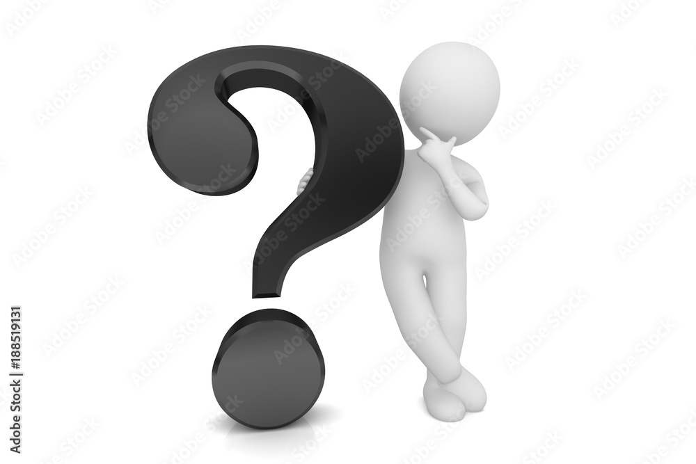 question mark 3d black interrogate ask punctuation thinking learning man people isolated on white background question mark 3d black interrogate ask punctuation thinking learning man people isolated on white background