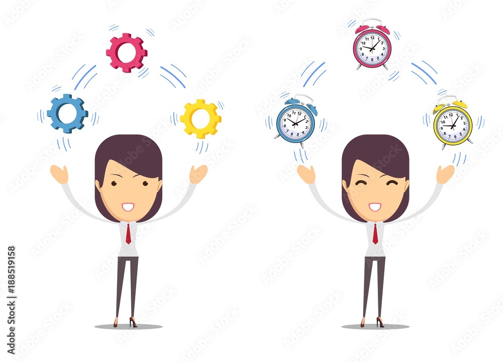 Time management, control. Vector illustration flat design. Isolated on background. Organization of process. Time management, control. Vector illustration flat design. Isolated on background. Organization of process.