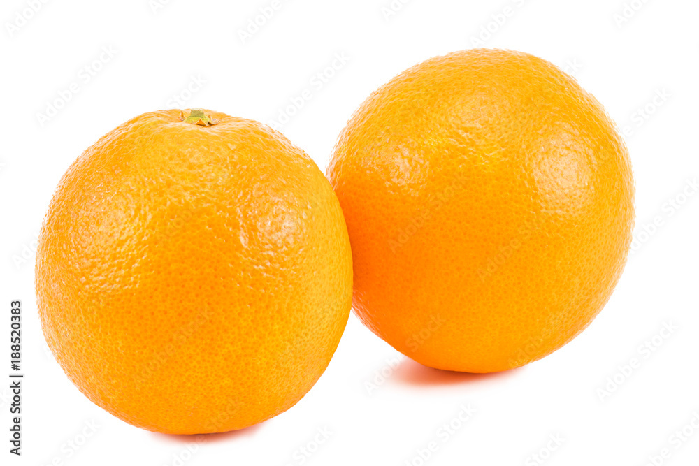 two orange isolated on the white background two orange isolated on the white background