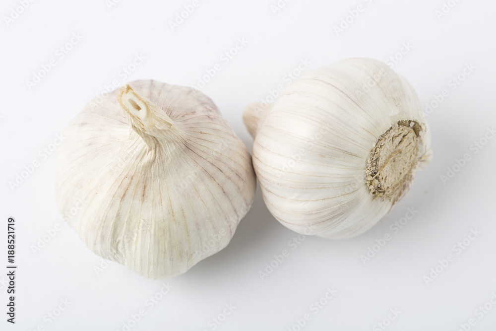 Fresh garlic isolated on white background. Raw garlic Fresh garlic isolated on white background. Raw garlic