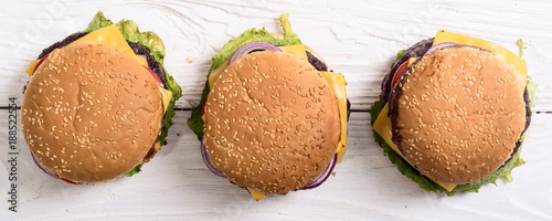 Unhealthy American hamburger