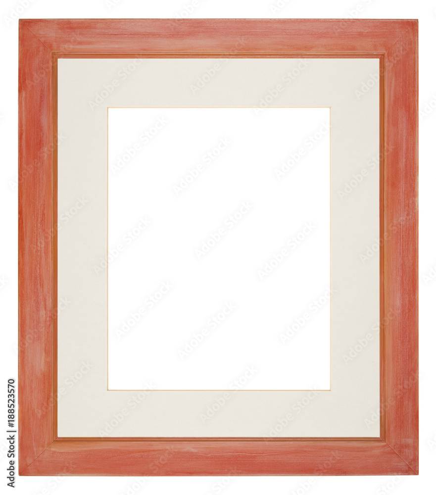 Empty picture frame, hand painted red moulding with mount Empty picture frame, hand painted red moulding with mount