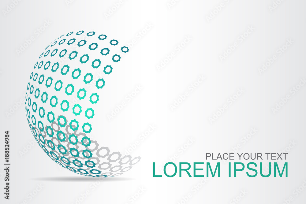Logo stylized spherical surface with abstract shapes Logo stylized spherical surface with abstract shapes