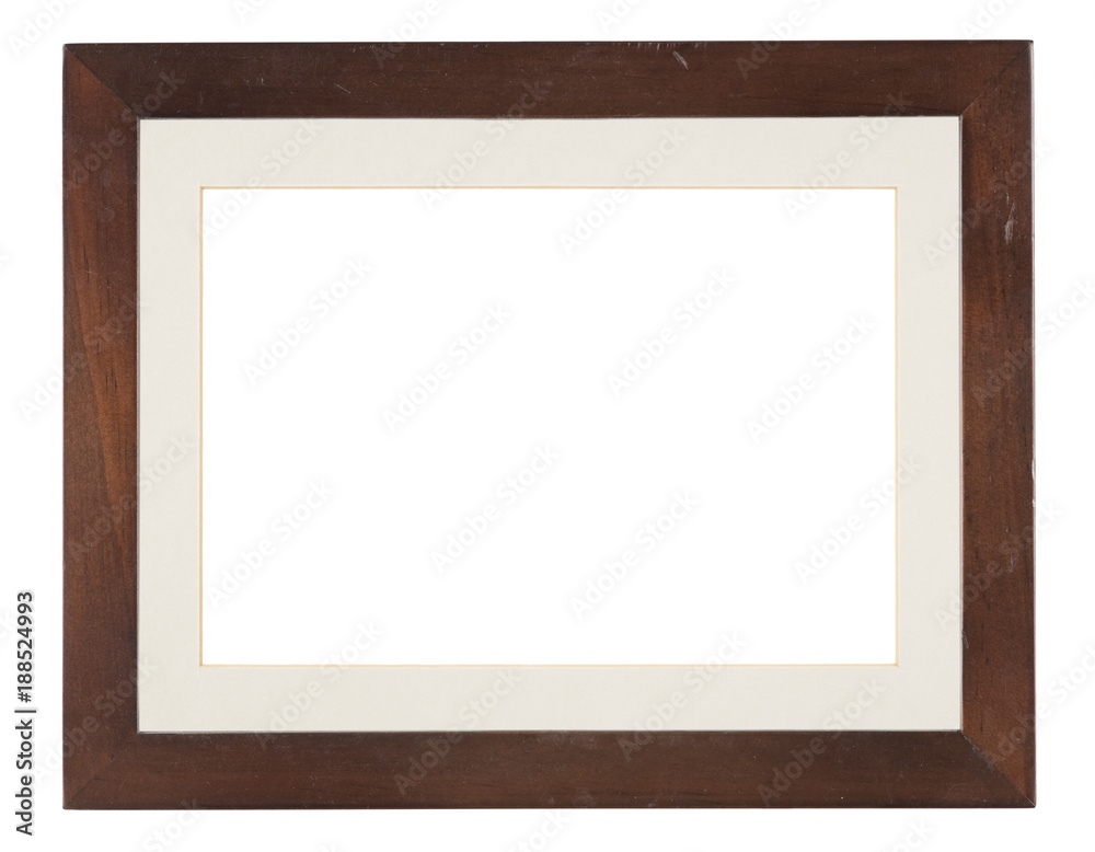Empty picture frame, distressed dark wood, with mount Empty picture frame, distressed dark wood, with mount
