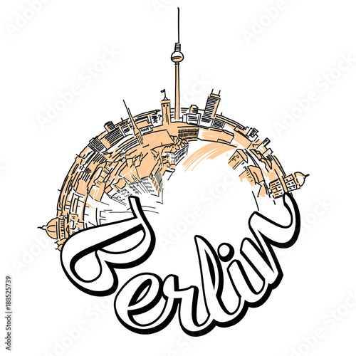 Berlin travel logo concept design