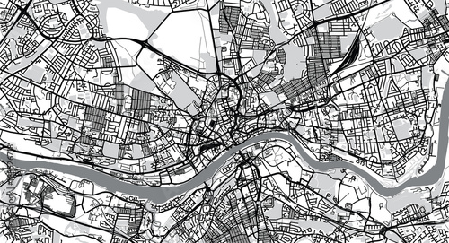 Urban vector city map of Newcastle, England